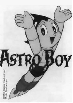 Astro Boy es creado por el doctor Tenma. Este posee las memorias de su hijo Tobio quien murió en un accidente automovilístico._‘Astro Boy’, serie de televisión. 1963. <em>Mushi Productions, Osamu Tezuka.</em>